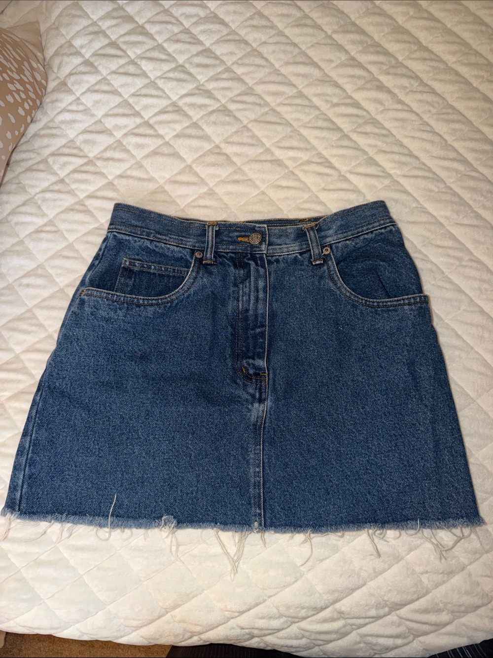 bill blass Dark Blue Denim Mini Skirt